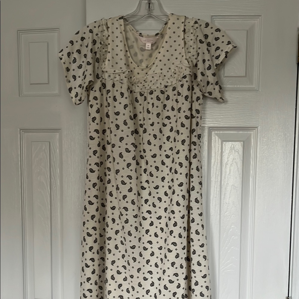 White and Black Ruffled Tiered Babydoll Maxi Dress